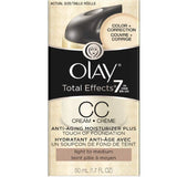 OLAY Total Effects 7 In One Anti-Aging Moisturizer + Touch Of Foundation Light To Medium 1.7 oz Pack of 4