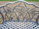 Oakland Living Butterfly Cast Aluminum Outdoor Loveseat Bench, Gray